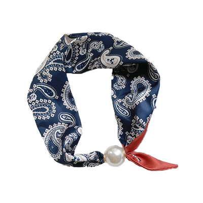 新款磁吸扣珍珠丝巾领巾系脖项链