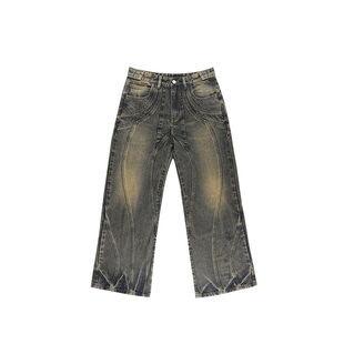 PURE2(PURESQUARE「STREAM」FLARED JEANS 线结构泥染喇叭牛仔裤