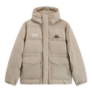 Kappa卡帕背靠背运动羽绒服男女2025新款冬季连帽保暖防寒服外套