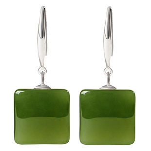 宫里上新和田玉耳饰女纯银玉石耳环碧玉耳钉新中式生日礼物送妈妈