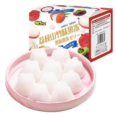 【1箱到手19个】佬食仁荔枝山竹味果冻水果味魔芋休闲零食下午茶