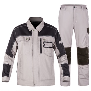纯棉工作服套装男春秋上衣电工防静电耐磨防烫定制全棉焊工劳保服