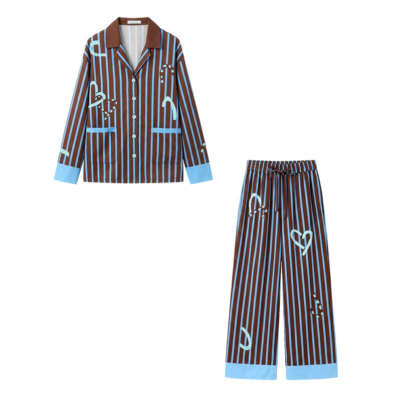 NAPPTOPIA呐噗【心愿巡游】秋季新品条纹印花家居服套装情侣睡衣