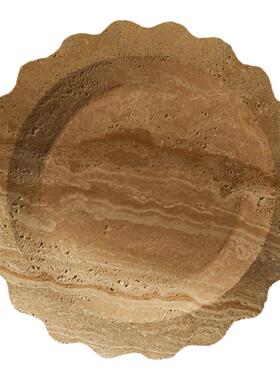 侘寂风天然洞石首饰收纳盘托盘