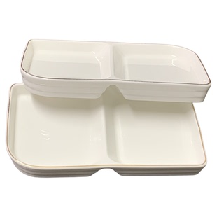 陶瓷双格三格味碟烤肉碟子菜碟料碟蘸碟蘸料调料酱料酱醋碟调色碟