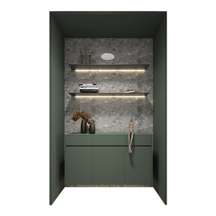 拉迷进门门厅柜整体门口衣柜鞋柜组合入门轻奢到顶玄关柜一体定制