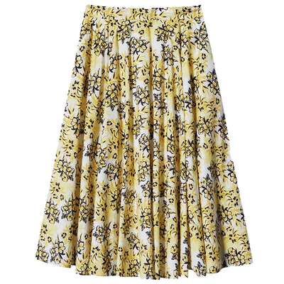 LANCY/朗姿2026夏季新款法式印花田园度假A字中长款伞裙半身裙子