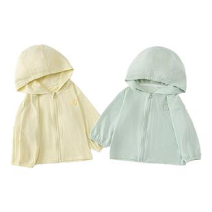 童泰婴儿外套夏季薄款宝宝衣服儿童连帽上衣男童女童提花开衫童装