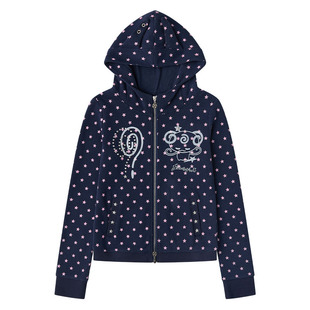 BETWEENAND 连帽闪粉小恶魔修身双拉链外套春秋设计感上衣卫衣女