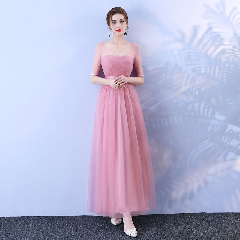 Red bean powder Bridesmaid Dresses have more cash than can be accounted for Bandage models full dress marry wedding Sister skirt Korean Edition Off Shoulder Sleevein the Women's clothing/Boutique , Wedding/Cheongsam/Formal dress , Formal dress/Evening  category - from Buy2taobao.com to provide professional Taobao agent buy service