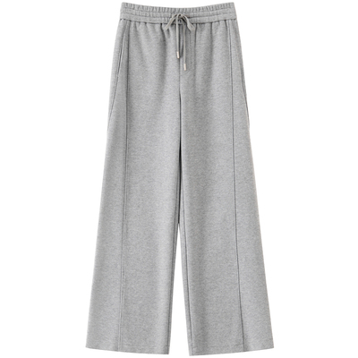 【张艺凡同款】BANANA BABY2025年冬新款绵羊毛高腰抽绳休闲裤女