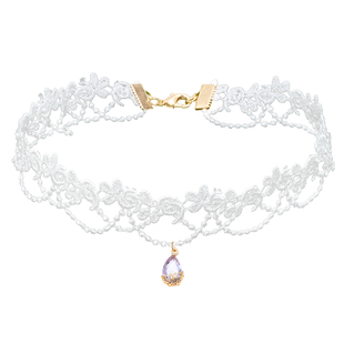 原创设计白色蕾丝名媛项链项圈chocker超仙锁骨链女气质choker