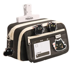 创意女生~大容量笔袋猫咪2025新款超火文具盒女孩款初中女小学生铅笔盒高颜值ins简约小众痛包文具袋男孩耐脏