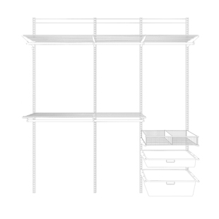 白色AA柱金属衣帽间 开放式衣柜套装 上墙挂衣置物网板支架可调节