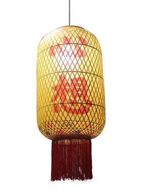 吊灯竹编灯笼直销批量价优可印字