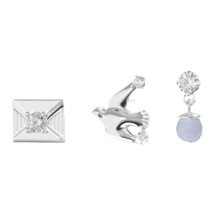 TOGGLER 少女心事系列 情书信鸽信封宝石银耳钉耳骨钉四件套叠戴