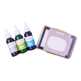 日本旗牌Shachihata印泥色模样手帐DIY创意手作空白涂色印台