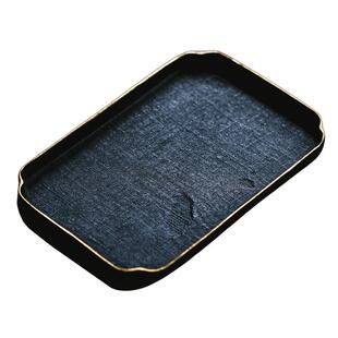 觅白大漆手作干泡台漆器脱胎壶承方行茶盘天然漆收纳盘纯手工托盘