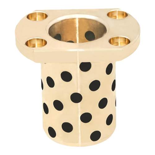 MPTNZ6-50双切法兰石墨铜套无油轴承铜衬套耐磨轴套加工定做