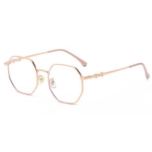 骑行专用夜视镜女近视有度数素颜金丝框防远光日夜两用变色平光镜