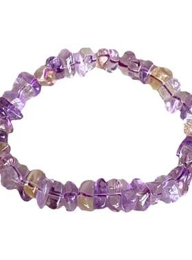 天然紫黄晶随形手链原石水晶首饰