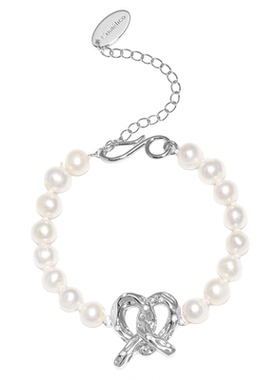 Comelico爱心碱水结珍珠手链女