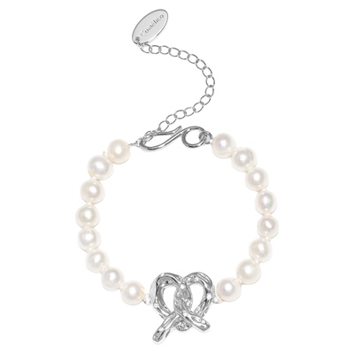 Comelico爱心碱水结珍珠手链女