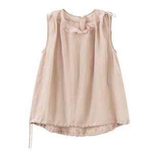 RUISHI芮时 柔雾波光质感简约抽绳设计无袖上衣8分裙裤套装女夏