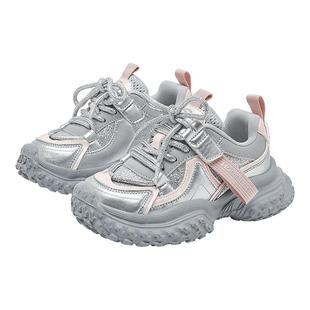 哈比熊儿童二棉鞋男女童老爹鞋2025冬季加绒保暖厚底防滑运动外穿