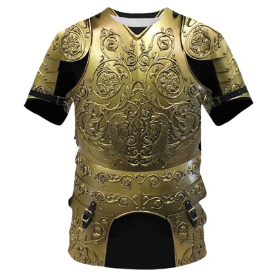 Armor printed short sleeved T-shirt for men铠甲印花短袖T恤男