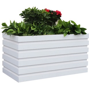 定制pvc塑木花箱户外市政道路隔断围栏种植箱树脂防腐塑木大花盆