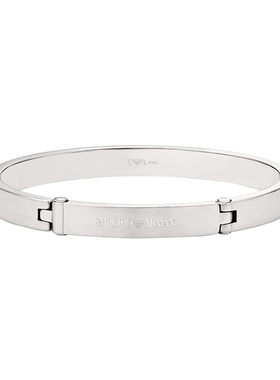 【自营】春季新品Armani阿玛尼男士手镯素色钢质卡扣开合男生礼物