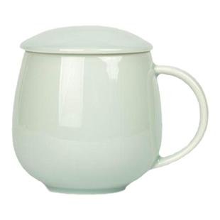 云遇川青语禅心杯景德镇高白瓷杯家用杯影青陶瓷杯茶杯办公杯带盖