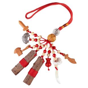 正宗桃木剑挂件婴儿别针儿童孕妇夜晚啼哭狗牙随身携带东南桃木枝