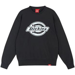 Dickies帝酷适25秋冬款蜡笔画风格三色logo印花圆领卫衣男女情侣