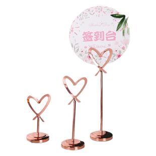 创意不锈钢立式台卡夹台号牌夹宴会桌号牌餐厅菜品展示牌婚礼桌牌