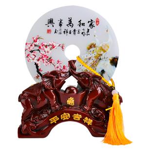 古风工艺品家和万事兴平安扣和氏璧博古架客厅电视柜子家居装饰品