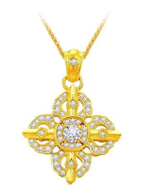 CAMIERY【新店福利】镀24k金 十字金刚杵项链招财好运 转运必备