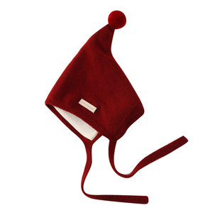 儿童帽子秋冬款韩版洋气宝宝精灵帽保暖男女童尖顶针织毛线护耳帽