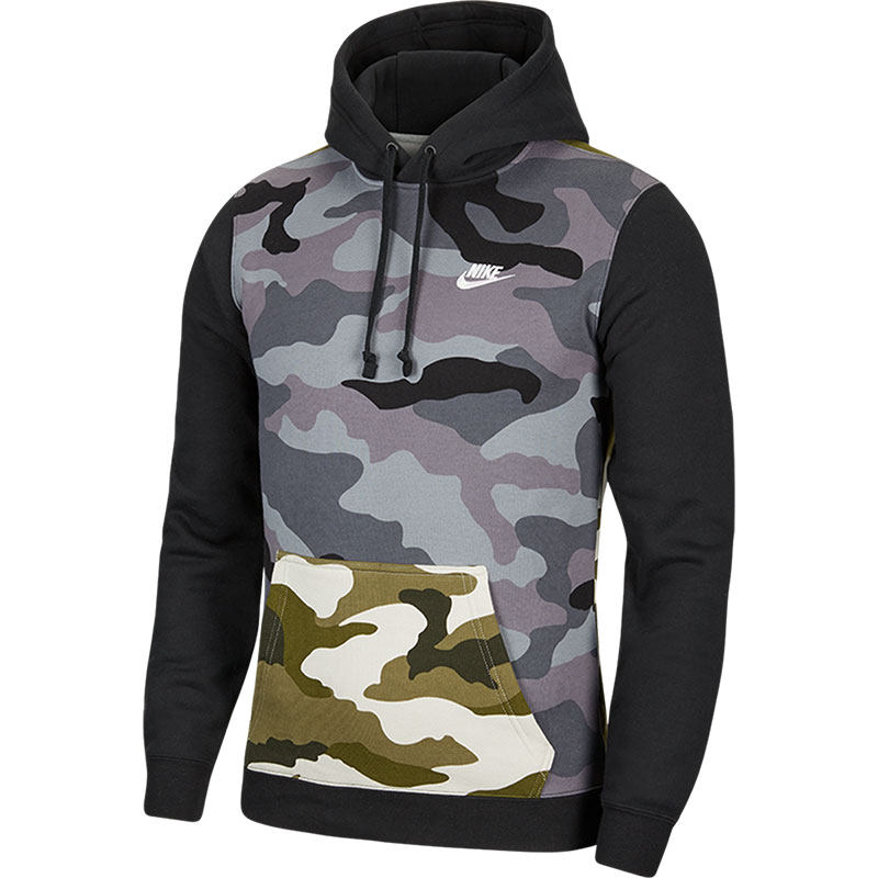Nike/耐克正品运动男子连帽加绒保暖迷彩套头卫衣 CQ7764-324
