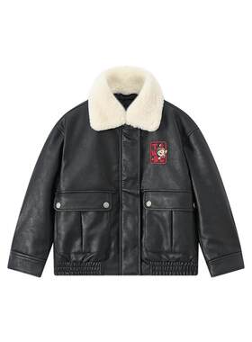 TeenieWeenieKids仿皮夹克棉服