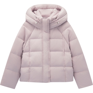 爱居兔质感宽松短款羽绒服2025年冬季新款女时髦大气温柔冬外套