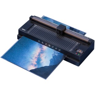 得力14377过塑机带裁纸刀塑封机相片覆膜机A3A4小型家用过胶机