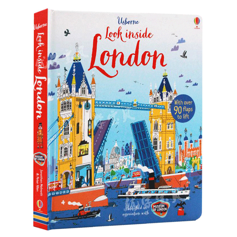 英文原版绘本 Usborne Look inside London 偷偷看里面系列伦敦 洞洞翻翻书纸板书 幼儿童百科普认知英语读物亲子读本睡前故事书籍