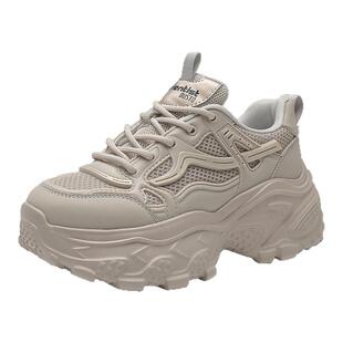 大东厚底老爹鞋女款2026新款春季小个子增高运动鞋女百搭休闲女鞋