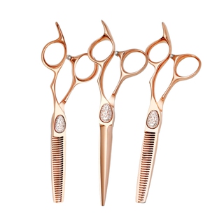 玫瑰金美发剪刀火匠理发剪克罗心平剪牙剪专业发型师无痕打薄专用