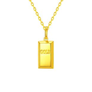 CEMNI千年珠宝黄金吊坠足金999小金砖项链暴富金砖新款送礼