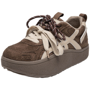 大东厚底板鞋女鞋春季2026年超火的鞋子女款增高复古休闲德训鞋女