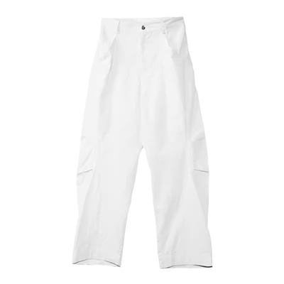 咆哮野兽白色膝褶牛仔裤