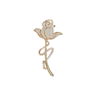 气质优雅猫眼石郁金香胸针女高档西装大衣简约配饰别针外套配饰